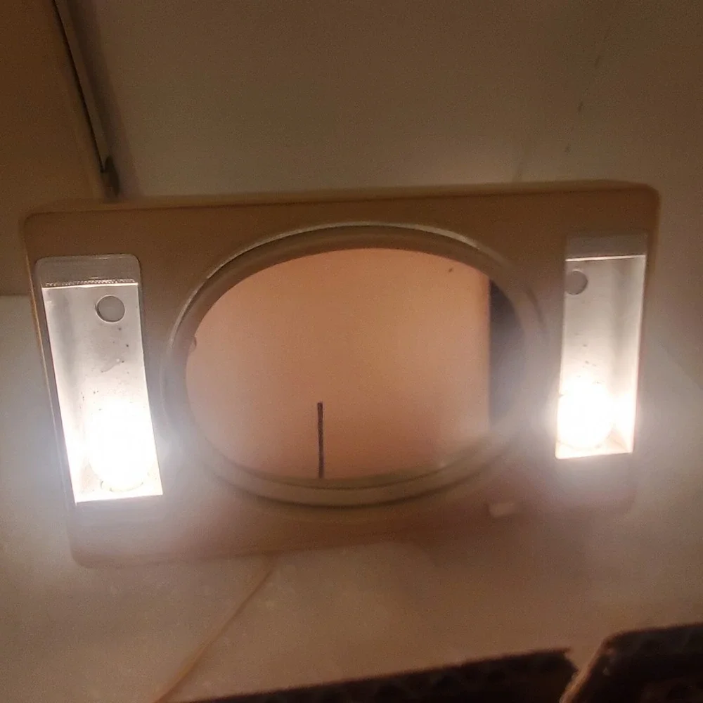 VINTAGE‎ Illuminated Make Up Mirror In Carrying Case Electric Portable 2 Sided
